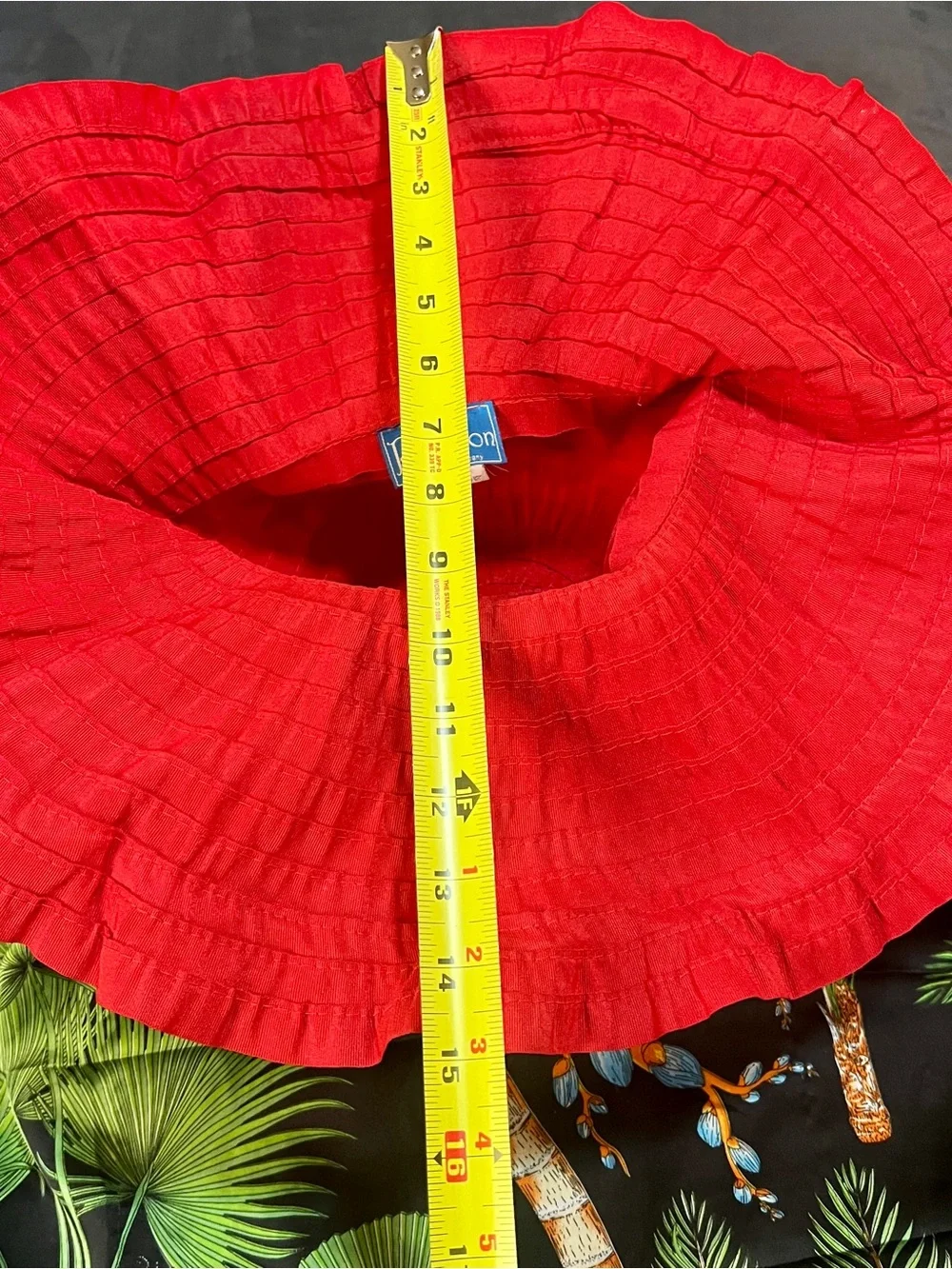 Vintage‎ 90s Papillion Wms Red Ruffle Boho Cottagecore Retro Glam Sun Hat